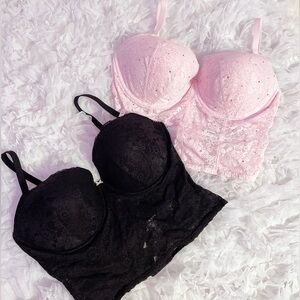 𝜗𝜚victoria’s secret PINK balconette corset set
